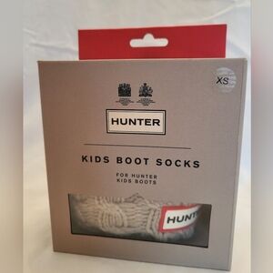 NIB Hunter Kids Boot Socks, Greige, 6 Stitch Cable, Size XS